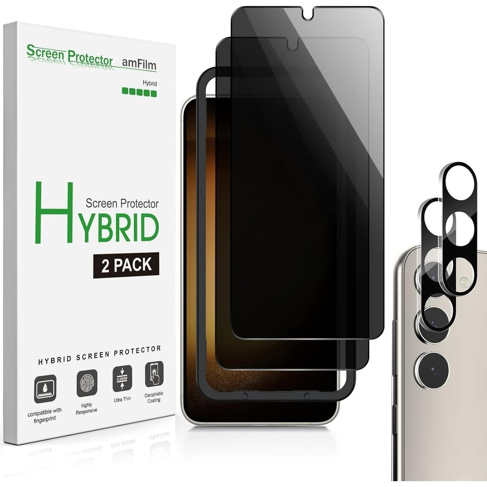 amFilm 2+2 Pack for Galaxy S23+ — Privacy Screen & Camera Lens Protectors